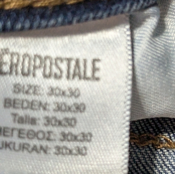 Men's Aeropostale Super Skinny Dark Denim Faded Wash Distressed Size 30 👖🔥 - Picture 9 of 11